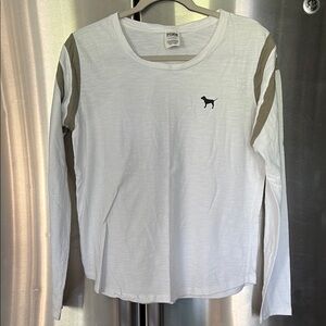 PINK Victoria's Secret White Long Sleeve Tee
